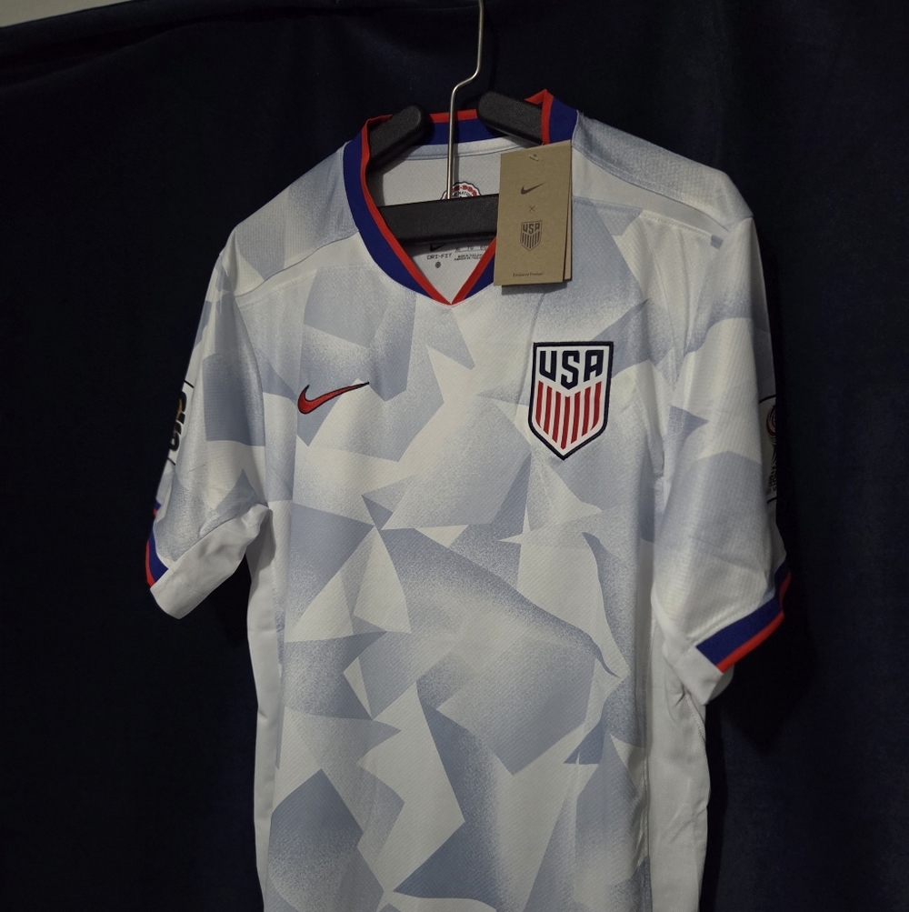 Nike USA Men's Soccer Jersey - White with Red & Blue Accents
